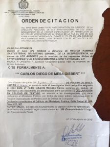 Fiscalía cita a Mesa a declarar como testigo en un proceso iniciado por la Vicepresidencia